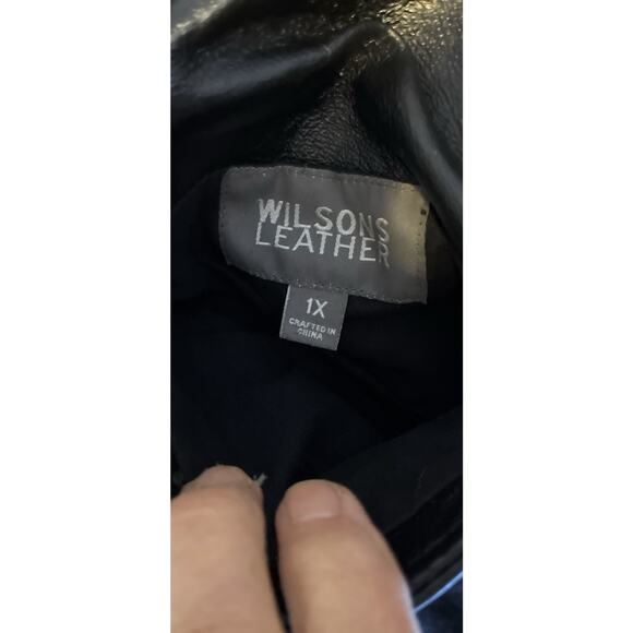 Wilsons Blk Leather Sz XL Longer Faux Fur Lined Reversible Pockets Tie Full Zip - Picture 9 of 13